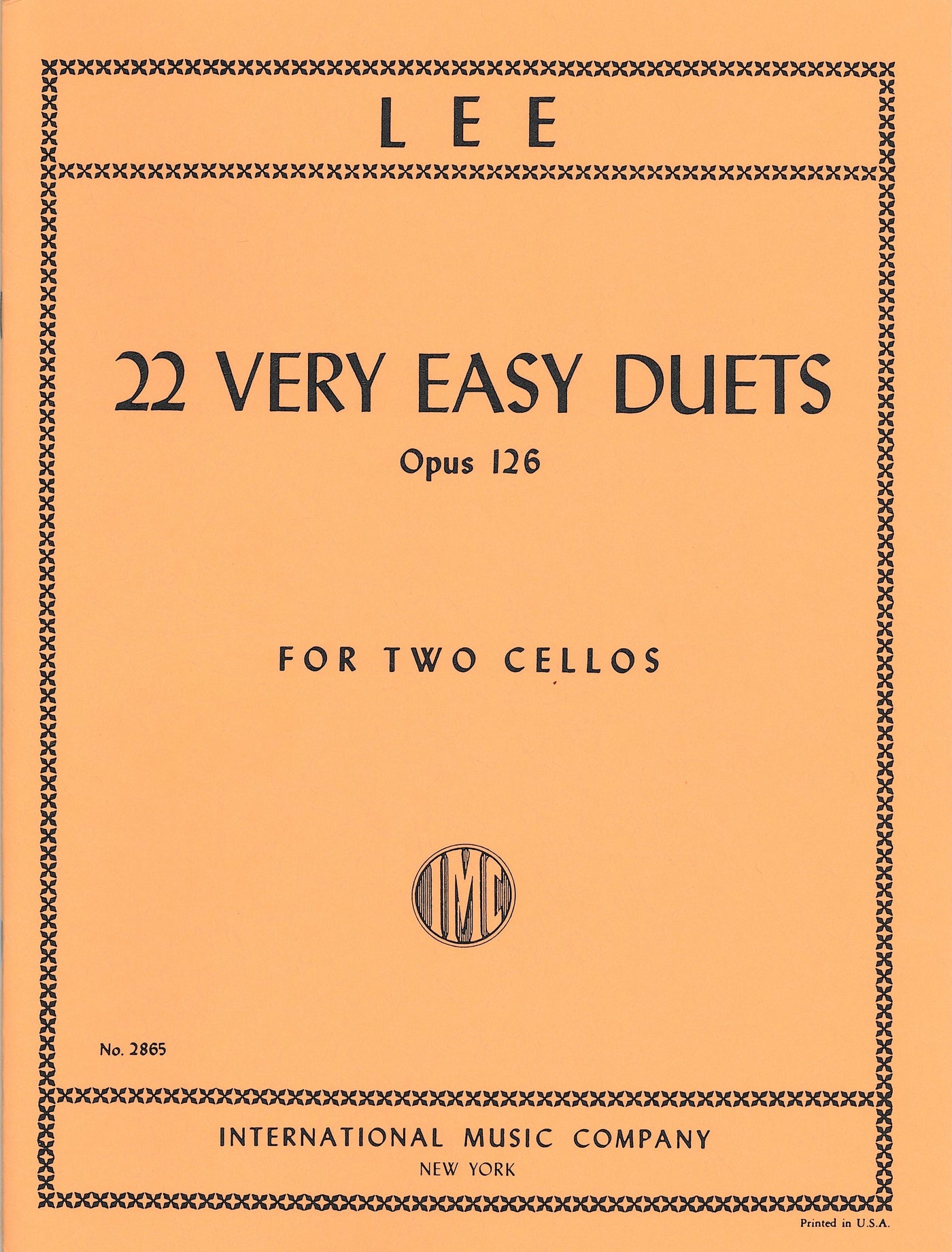 22の非常にやさしい2重奏曲 Op.126（チェロデュエット）／22 Very Easy Duets Opus 126 (Cello Duet)