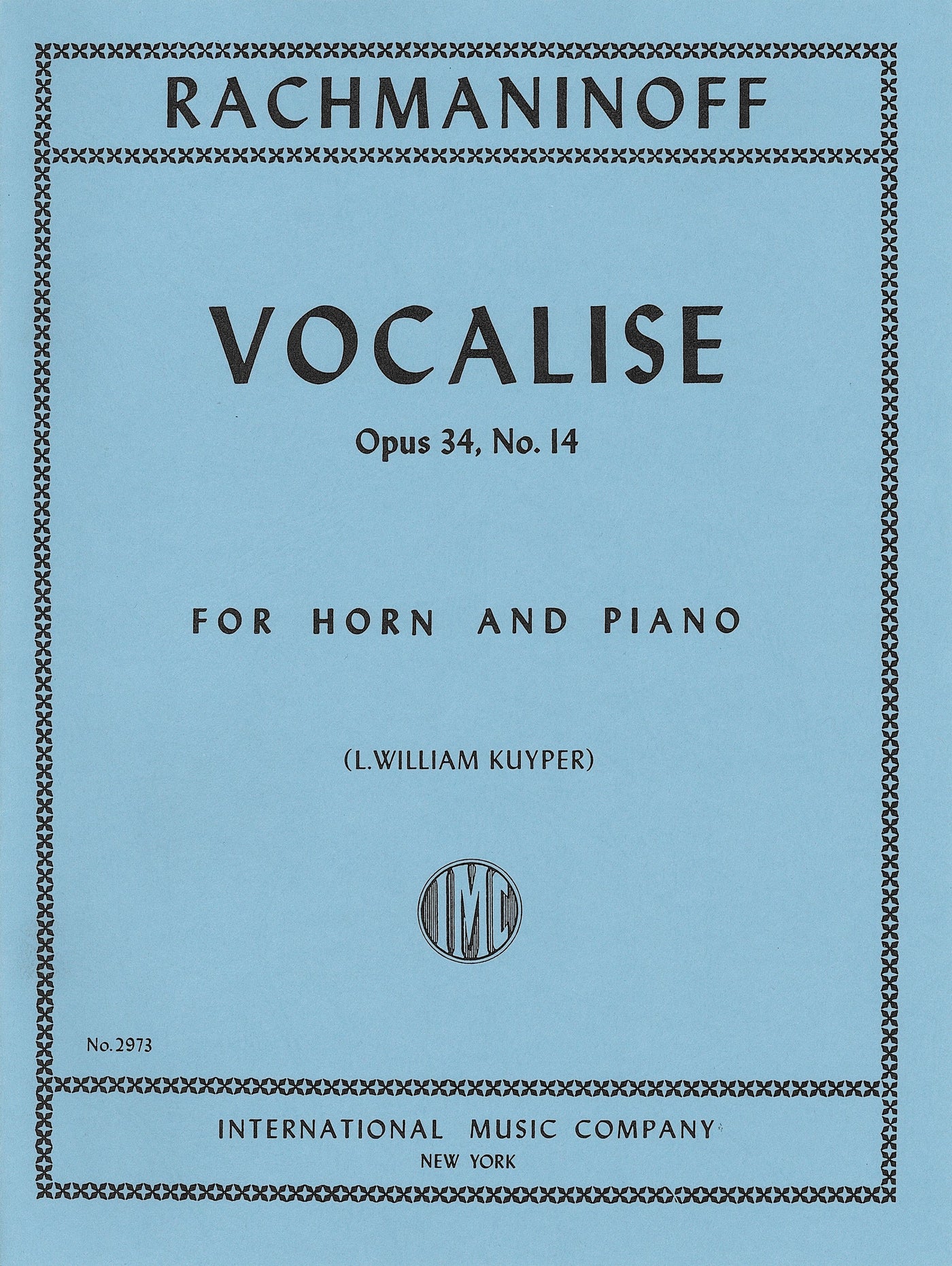 ヴォカリーズ（ホルンソロ）／Vocalise Opus 34 No. 14 (Horn & Piano)