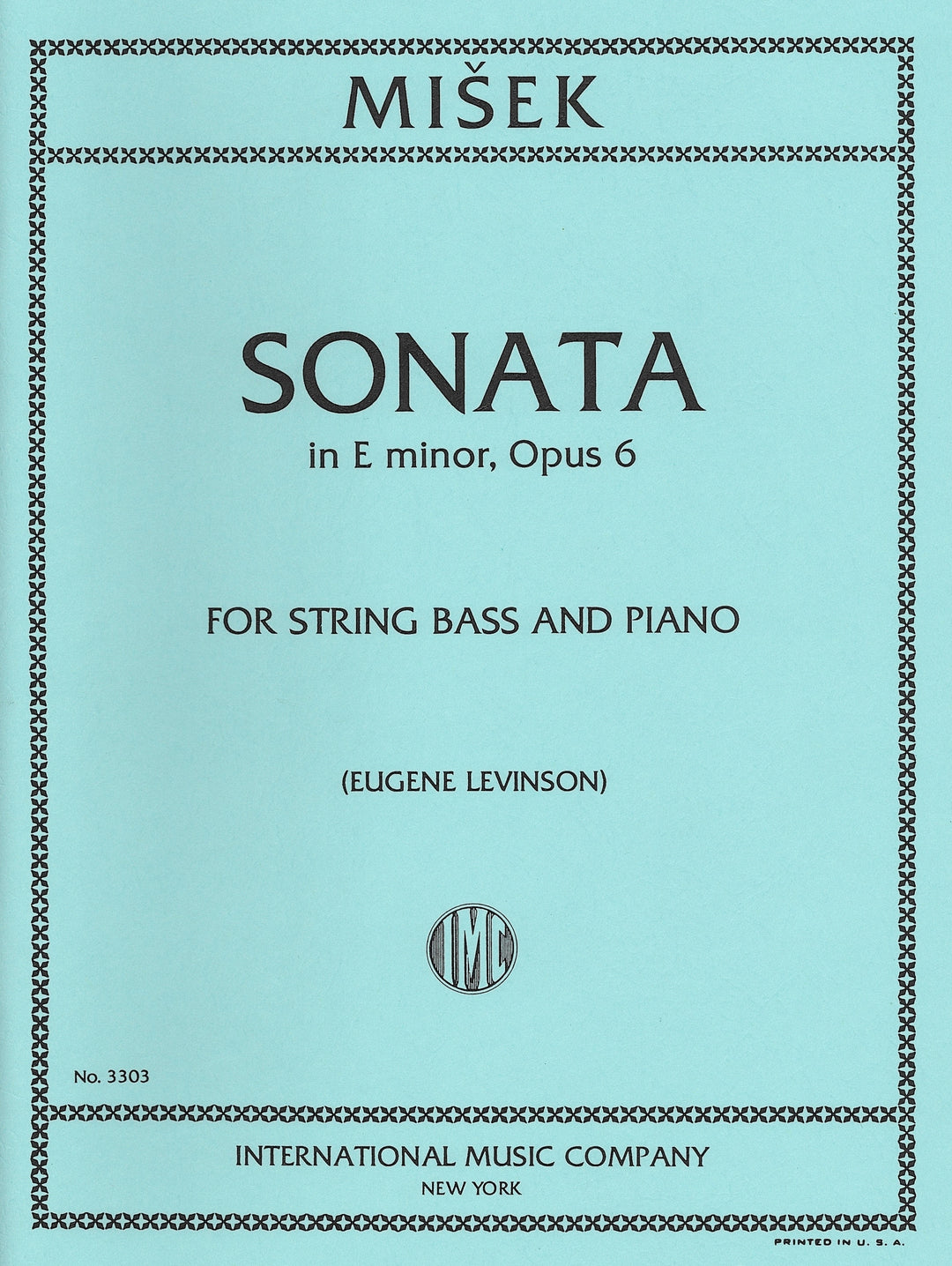コントラバス・ソナタ ホ短調 Op.6（コントラバスソロ）／Sonata in E