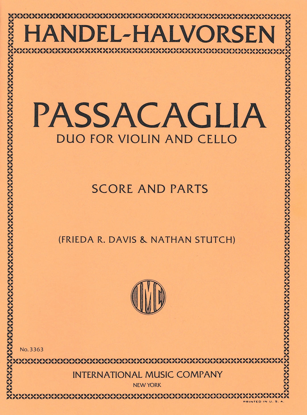ヘンデルの主題によるパッサカリア（弦楽デュエット）／Passacaglia