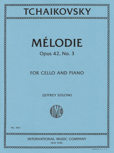 メロディ（「なつかしい土地の思い出」より Op.42 No. 3）（チェロソロ）／Melodie Opus 42 No. 3 (Cello & Piano)