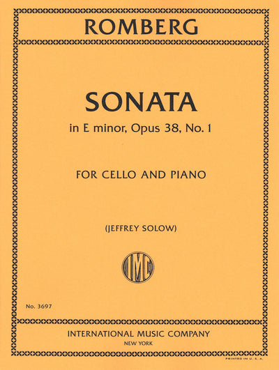 チェロ・ソナタ Op.38 No. 1（チェロソロ）／Cello Sonata in E minor Opus 38 No. 1