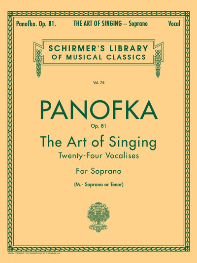 芸術声楽曲（24の母音発声練習曲）作品81／Art of Singing (24 Vocalises) Op. 81