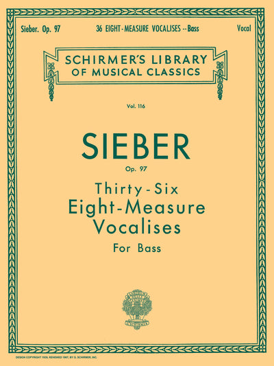 36の8小節のヴォカリーズ Op.97（バス）／36 Eight-Measure Vocalises Op. 97 (Bass)