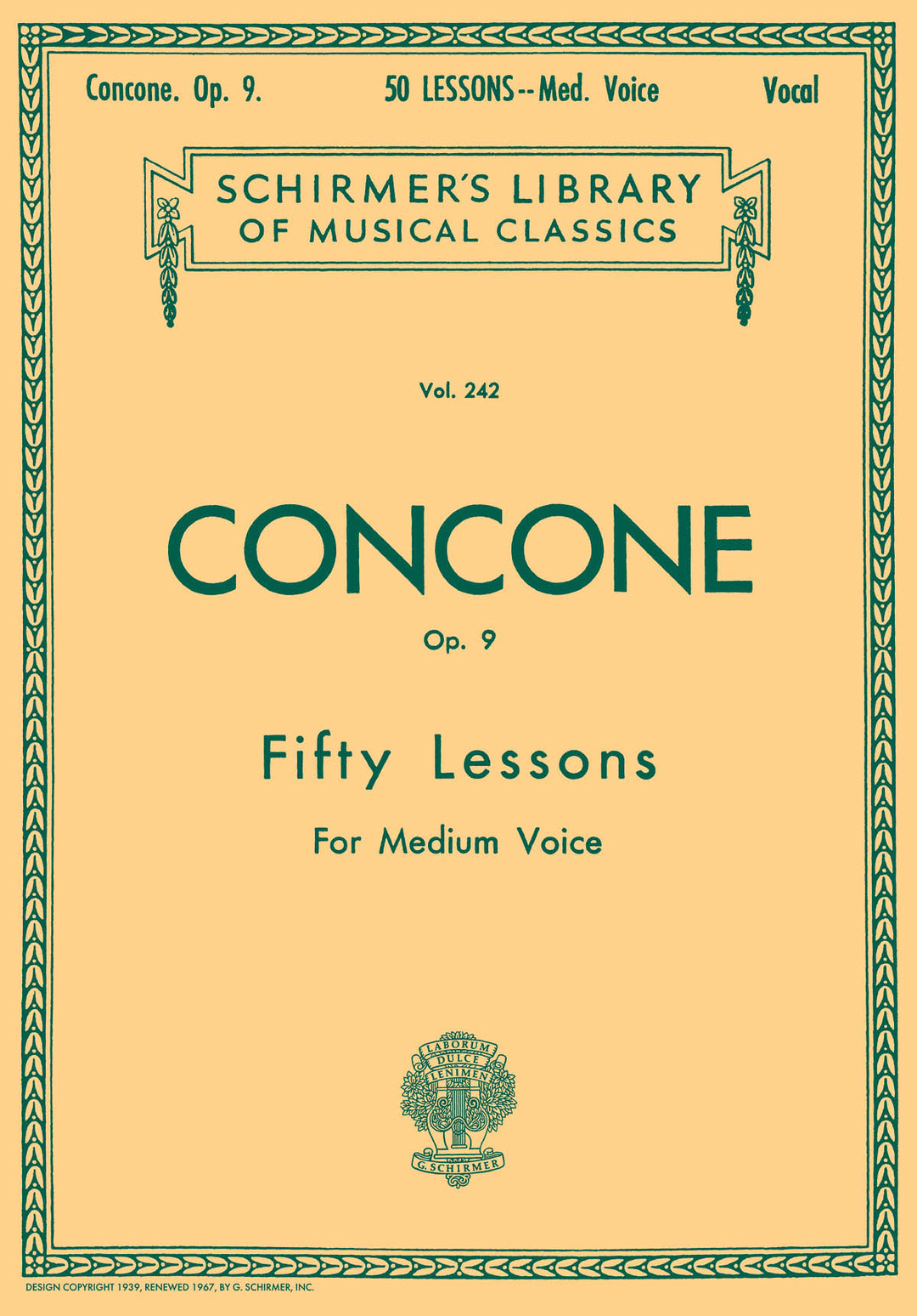 50番練習曲（中声用）／50 Lessons Op. 9 (Medium Voice) – ウィンズスコア
