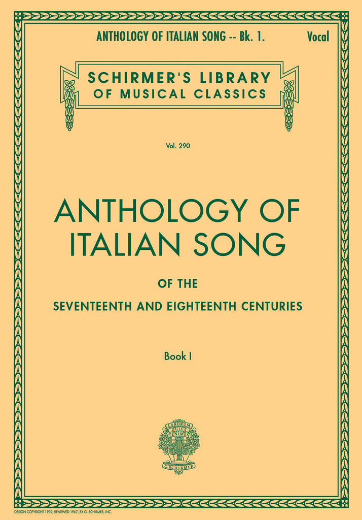 17・18世紀のイタリア歌曲集 第1巻／Anthology of Italian Song of the