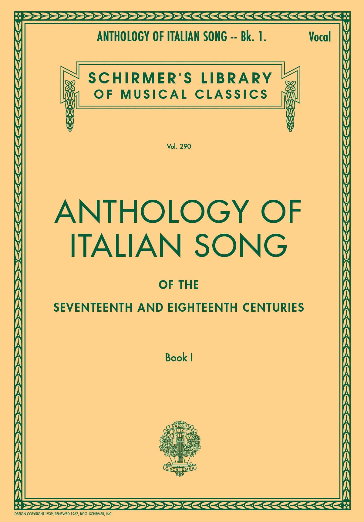 17・18世紀のイタリア歌曲集 第1巻／Anthology of Italian Song of the 17th and 18th Cen