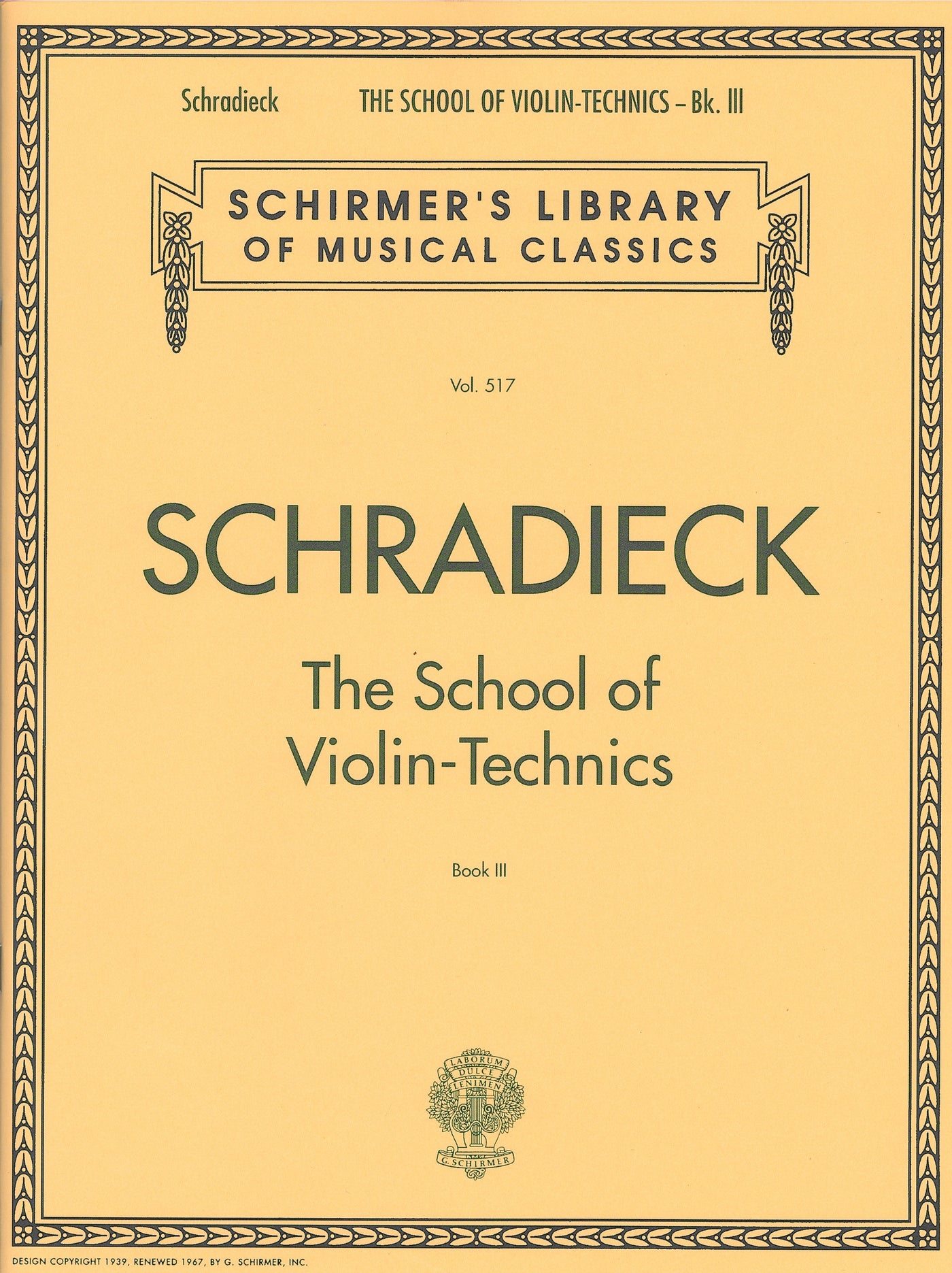 ヴァイオリン技法の教程 第3巻（ヴァイオリン）／The School of Violin Technics Book 3