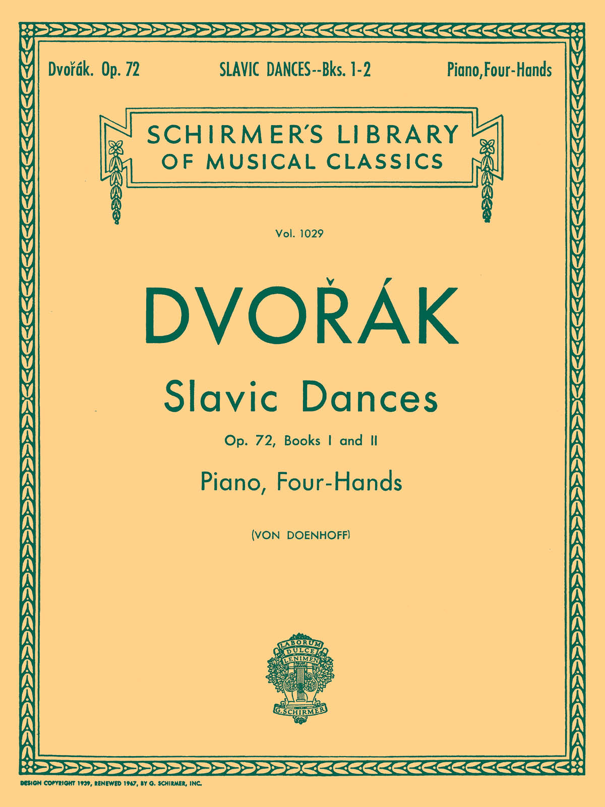 スラヴ舞曲集 第1集＆第2集（1台4手）／Slavonic Dances Op. 72 - Books 1 & 2