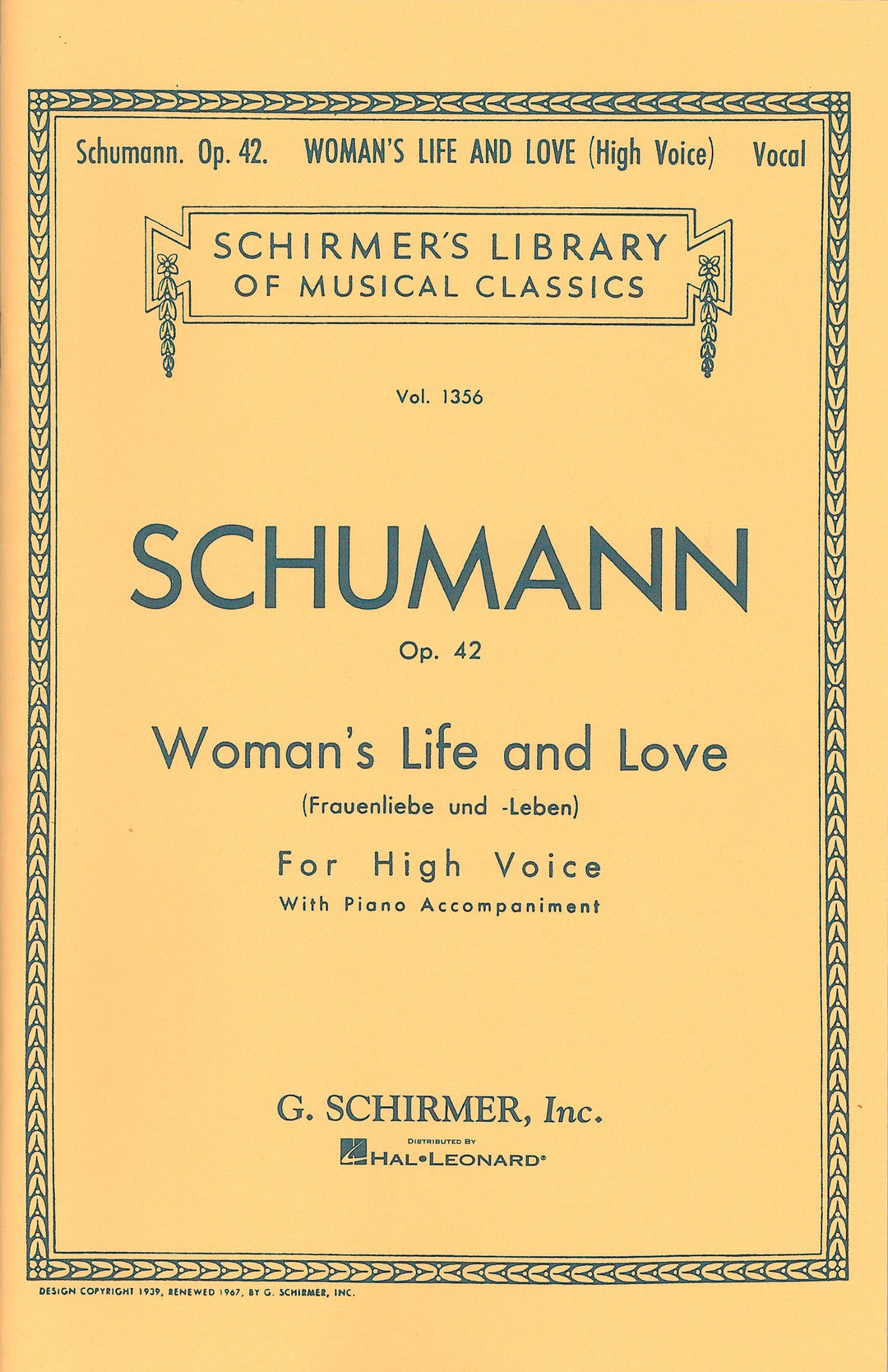 女の愛と生涯（高声用）／Woman's Life and Love (Frauenliebe und