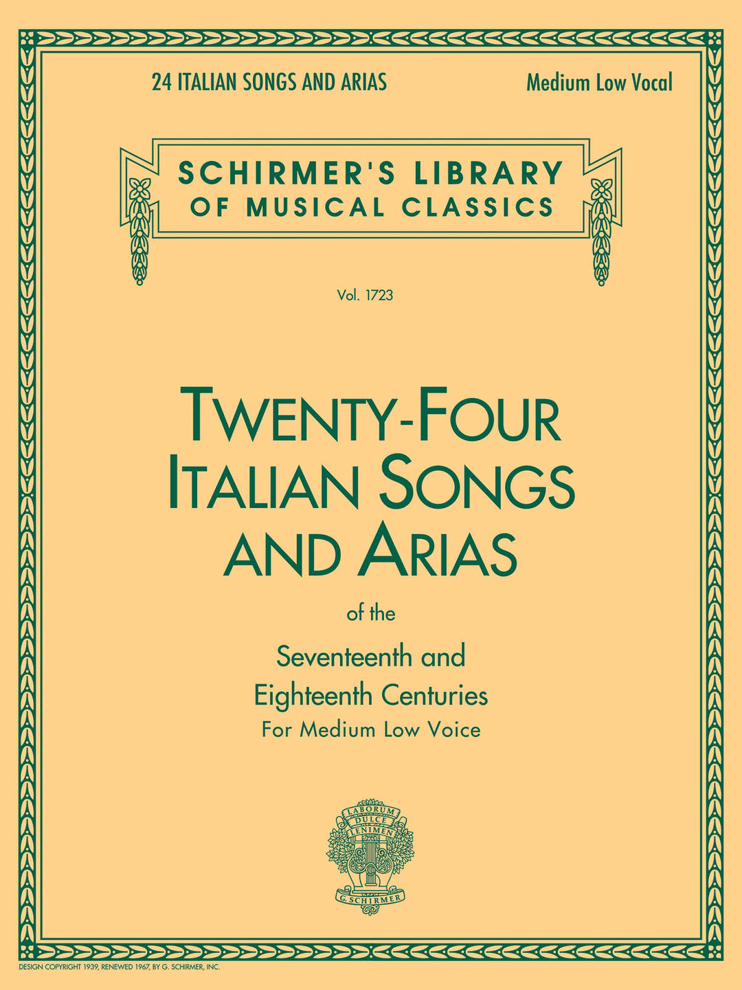 24のイタリア歌曲集（中低声用）／24 Italian Songs & Arias (Medium