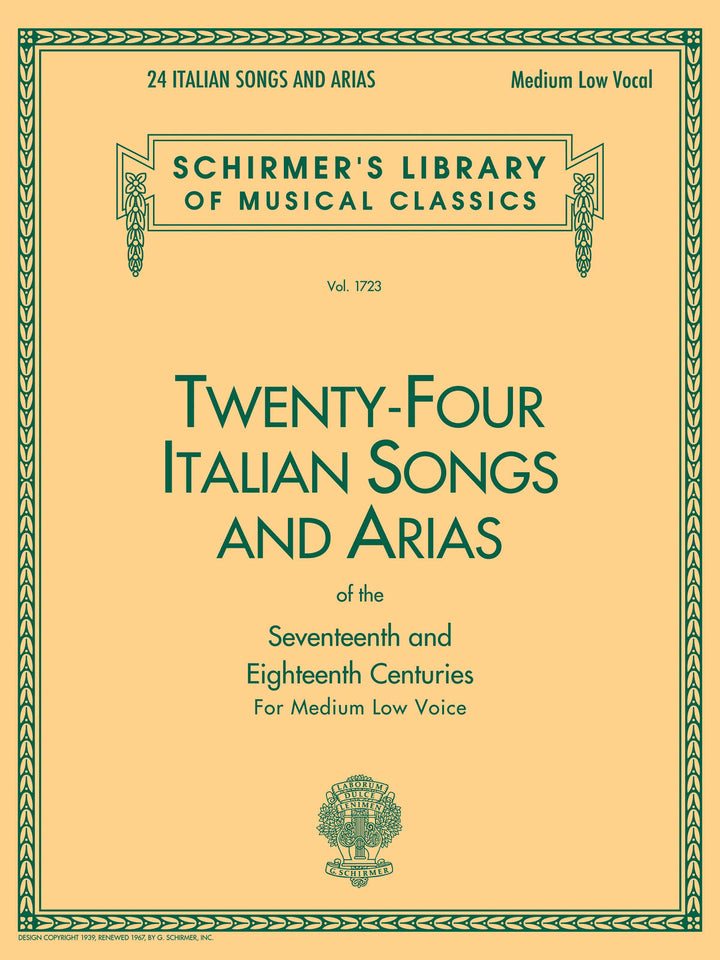 24のイタリア歌曲集（中低声用）／24 Italian Songs & Arias (Medium