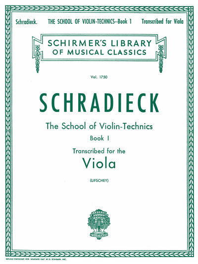 ヴァイオリン技巧教本第1巻（ヴィオラ）／School of Violin Technics Op. 1 Book 1 (Viola)