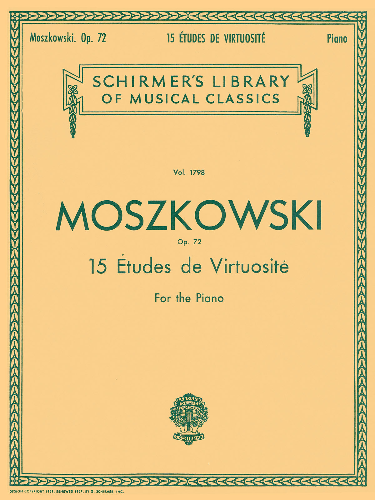 15の熟達のための練習曲（ピアノ）／15 Etudes de Virtuosite Op. 72