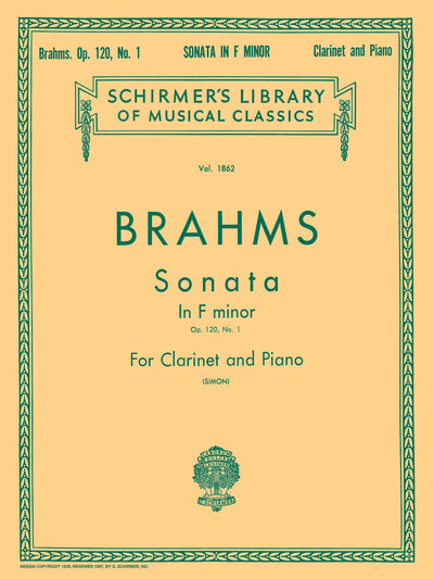 クラリネット・ソナタ 作品120 第1番（クラリネットソロ）／Clarinet Sonata in F Minor Op. 120 No. 1