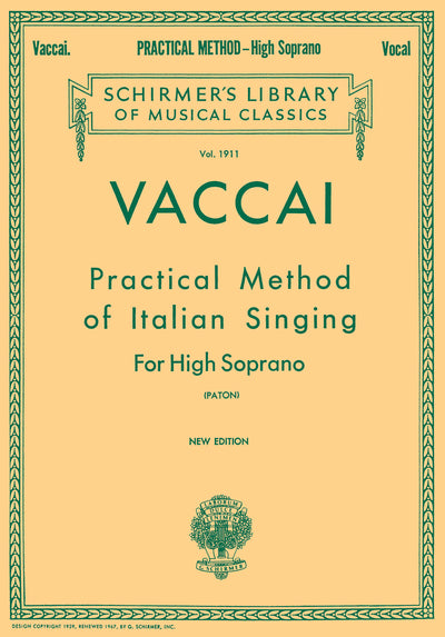 ヴァッカイ声楽教本（ハイソプラノ）／Practical Method of Italian Singing (High Soprano)