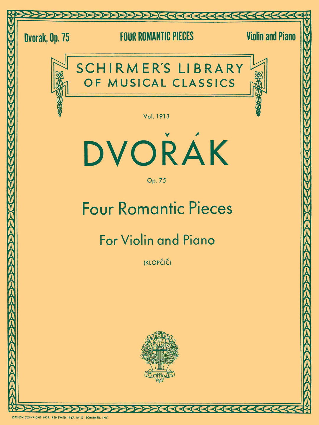 4つのロマンティックな小品（Violin & Piano）／Four Romantic Pieces