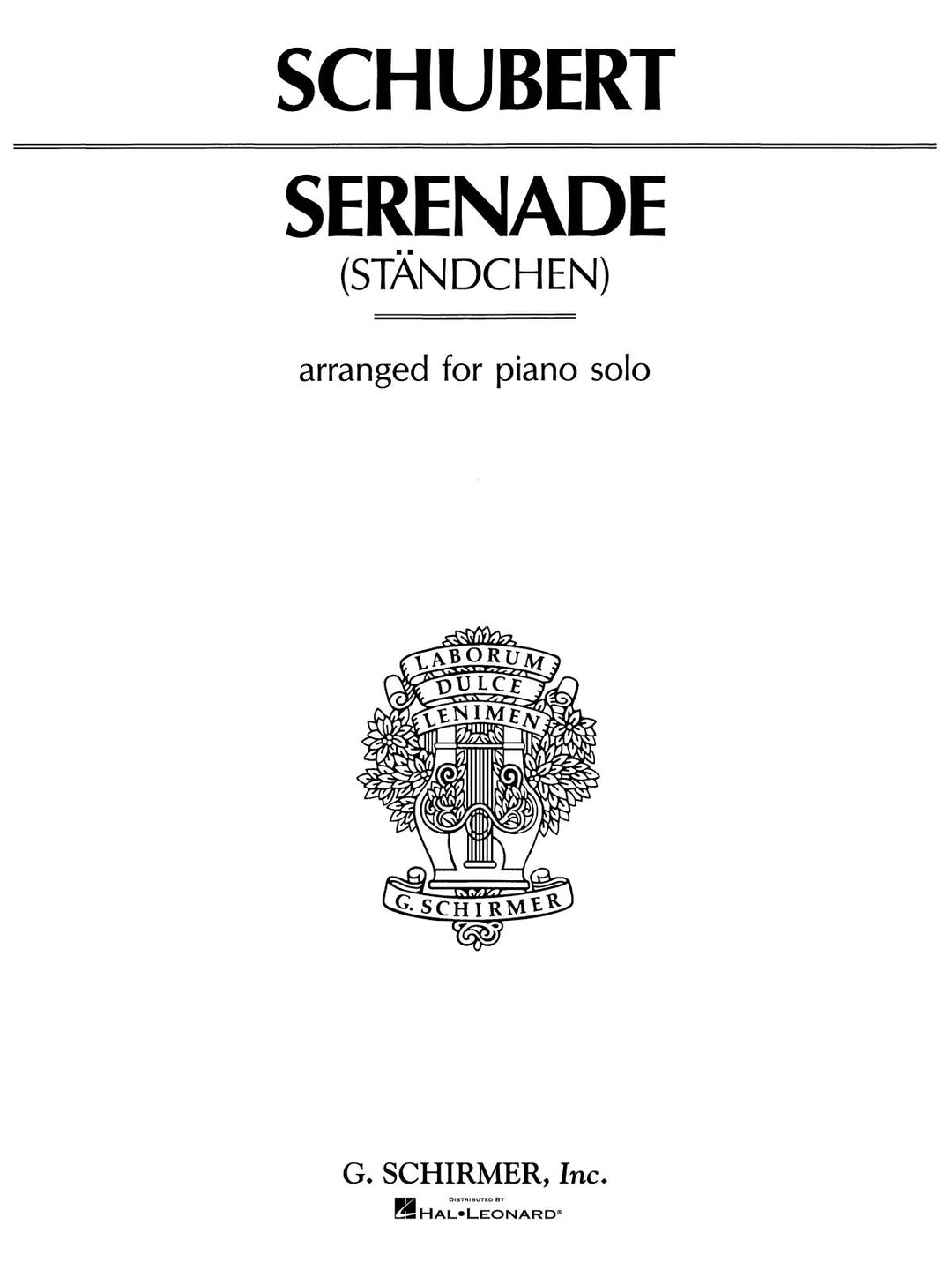 セレナーデ（ピアノソロ）／Serenade (Standchen) – ウィンズスコア