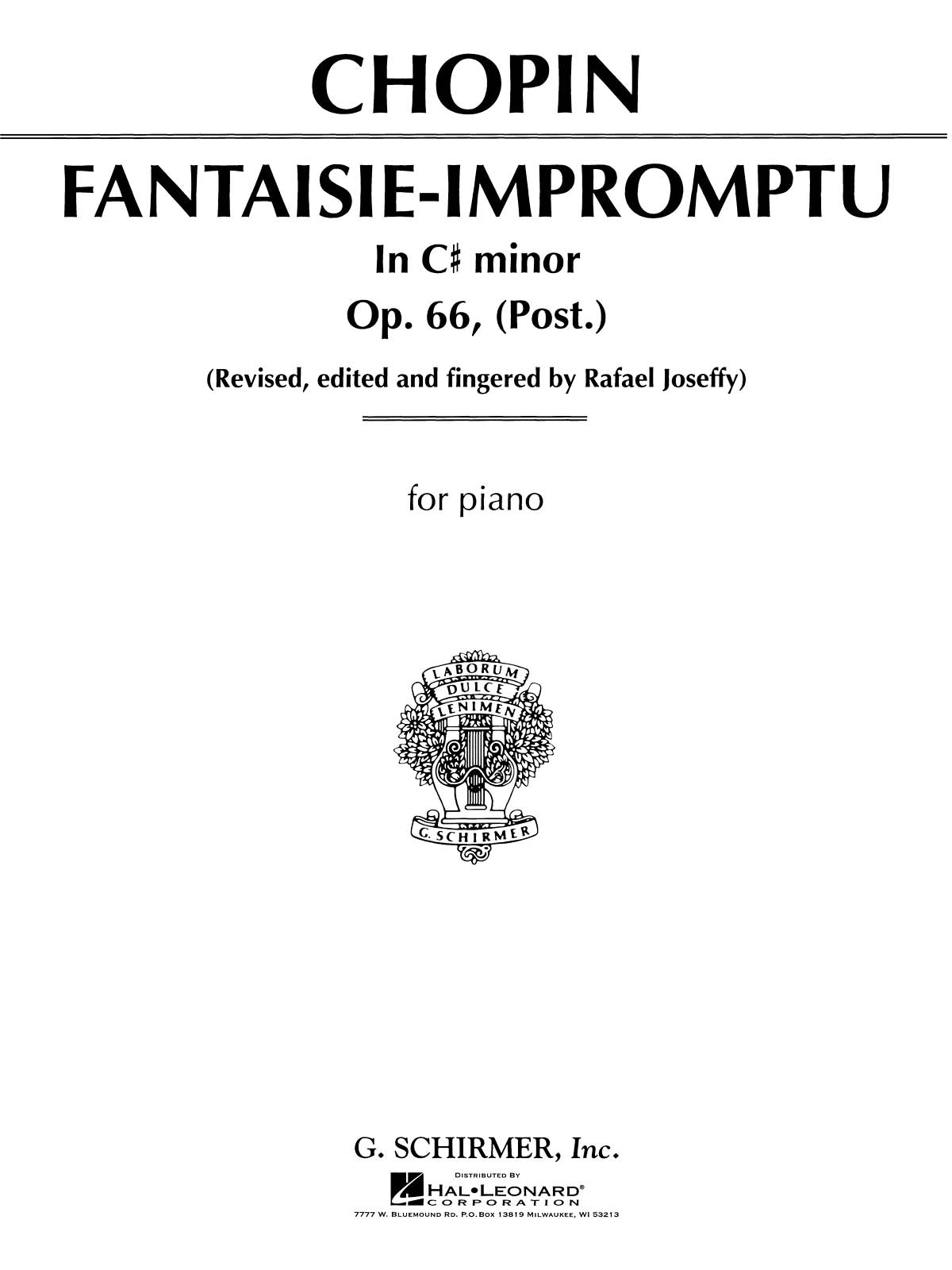 幻想即興曲 作品66（ピアノソロ）／Fantasie Impromptu in C# Minor Op. 66