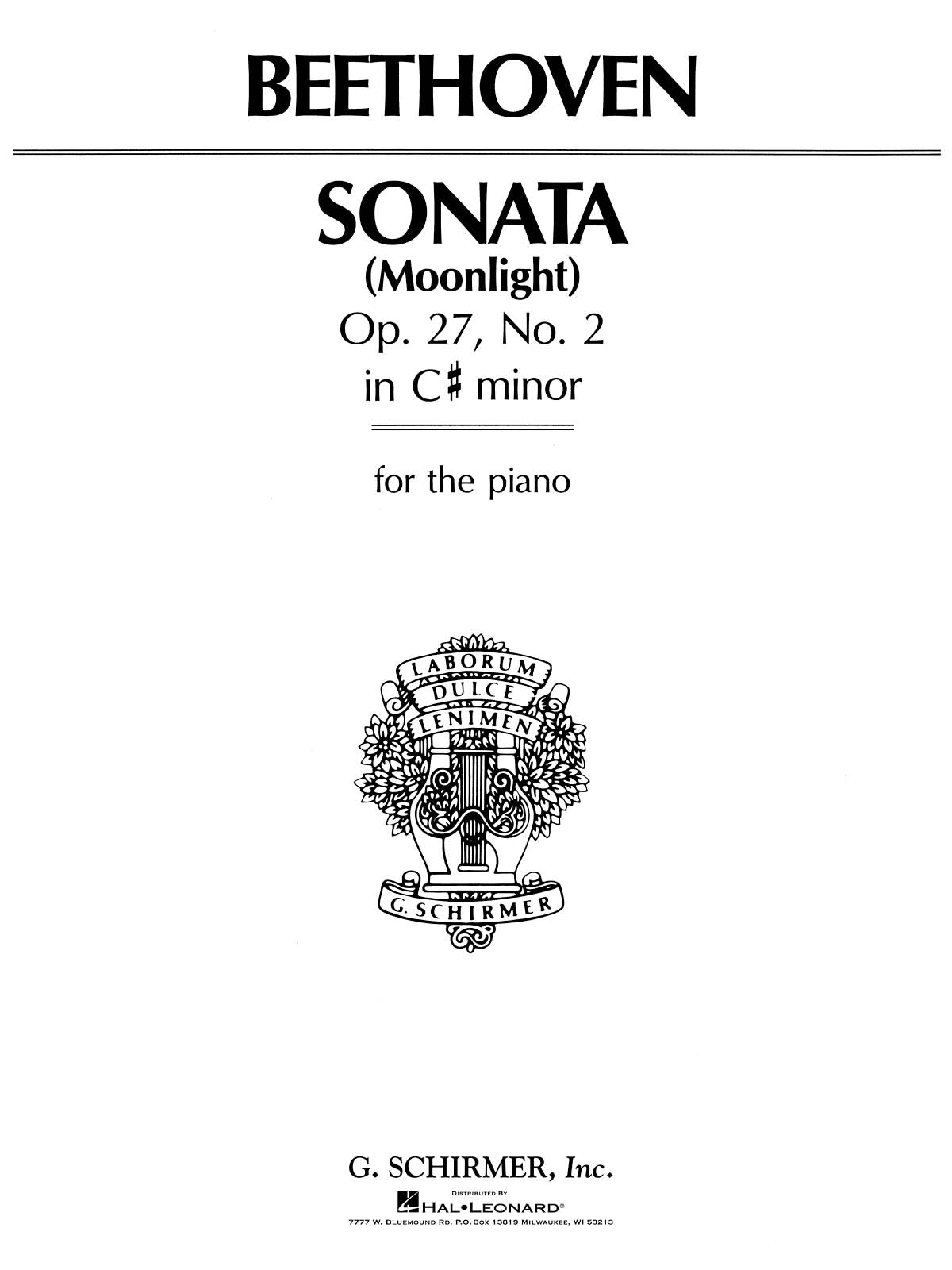 月光（ピアノ・ソナタ 第14番 Op.27 No. 2）（ピアノソロ）／Sonata in C-Sharp Minor Opus 27 No ...