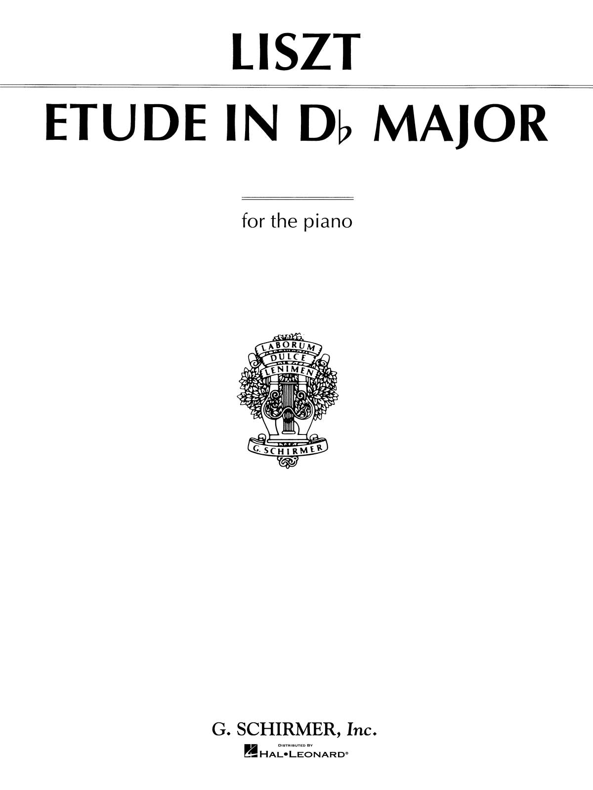 3つの演奏会用練習曲より「ため息」（ピアノソロ）／Etude in Db Major (Un Sospiro)