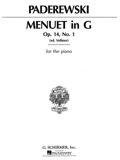 Menuet in G, Op. 14, No. 1 (Piano Solo)