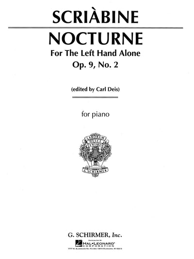 左手のための夜想曲（ピアノソロ）／Nocturne for the Left Hand Op. 9 No. 2