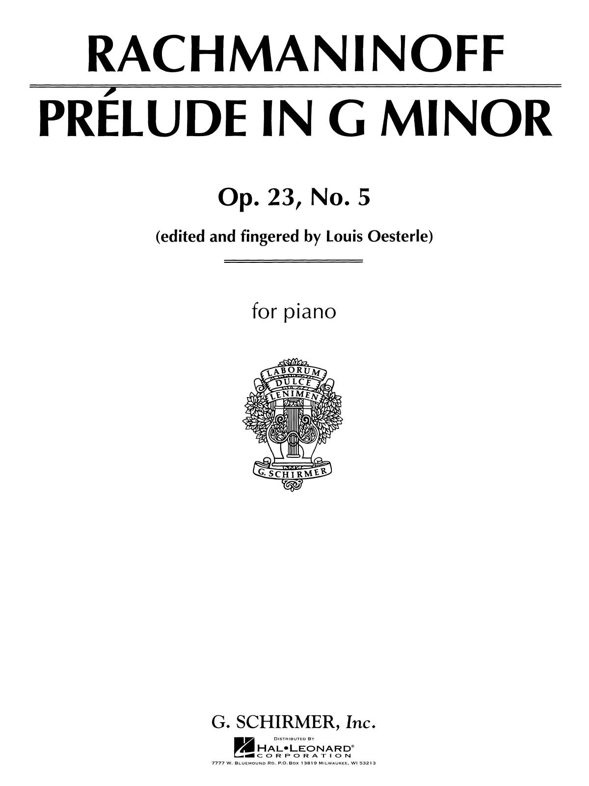 前奏曲 ト短調（ピアノソロ）／Prelude in G Minor Op. 23 No. 5