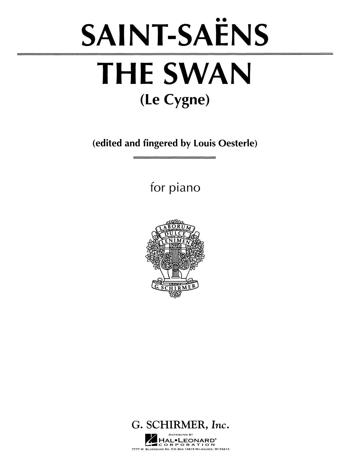 白鳥（「動物の謝肉祭」より）（ピアノソロ）／Le Cygne (The Swan) (Melody from the Carnaval des