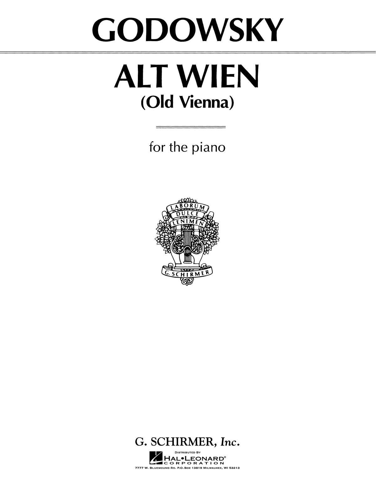 アルト・ウィーン なつかしきウィーン（ピアノソロ）／Alt Wien (Old Vienna)