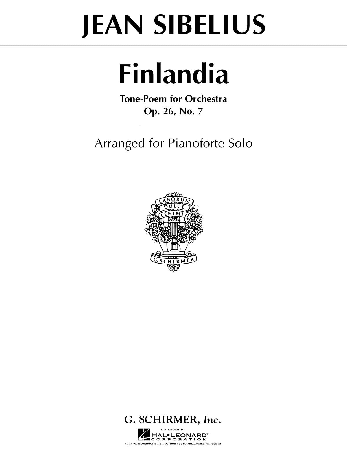 交響詩 フィンランディア Op.26 No. 7（ピアノソロ）／Finlandia Op. 26 No. 7