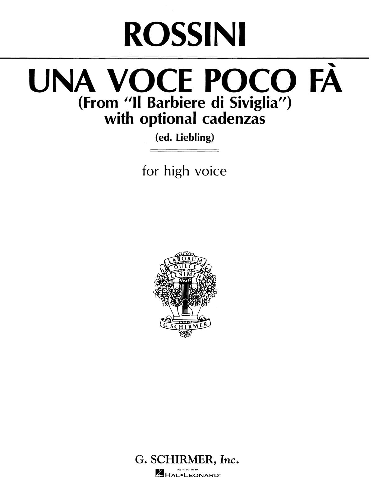 今の歌声は（高声用）／Una voce poco fa (from Il Barbiere di Siviglia)