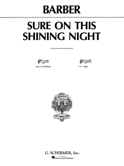 この輝ける夜に Op.13 No. 3／Sure on This Shining Night (High Voice)