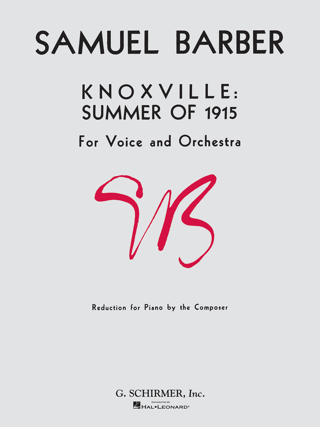 ノックスヴィル「1915年の夏」／Knoxville: Summer of 1915 (Voice