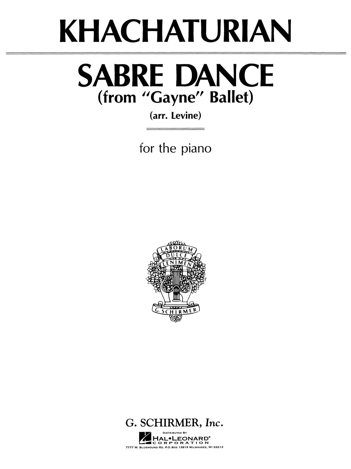 バレエ音楽「ガイーヌ」より剣の舞（ピアノソロ）／Sabre Dance