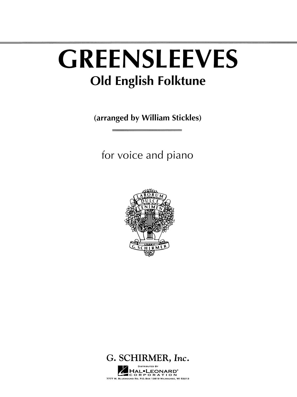 グリーンスリーヴス（声楽）／Greensleeves (Old English Folksong)