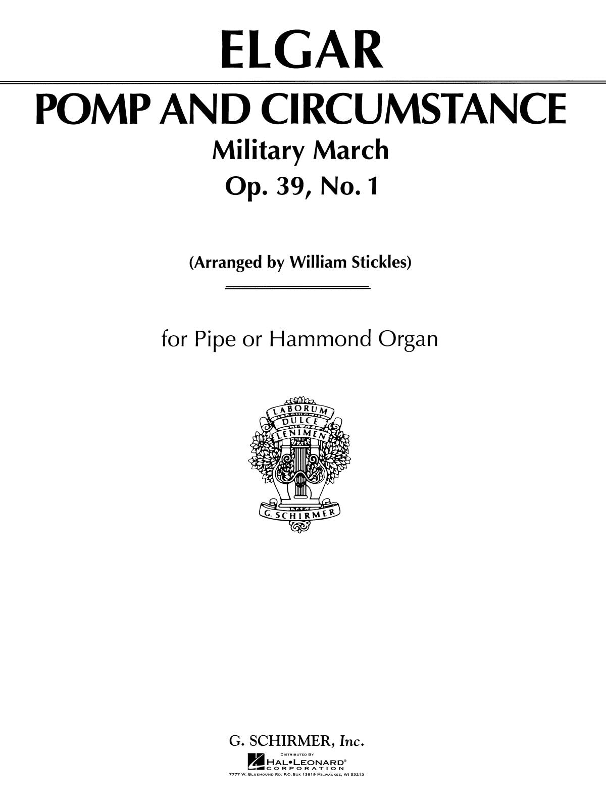Pomp and Circumstance, Military March #1 in D (Organ Solo)