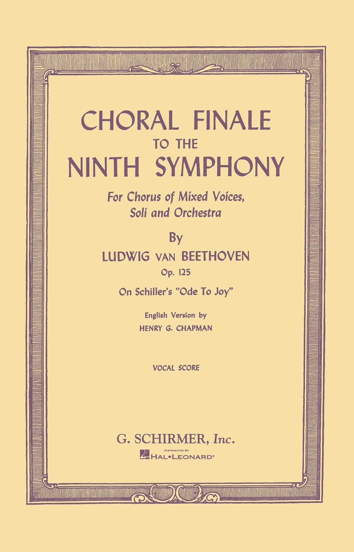 交響曲 第9番 Op. 125より第4楽章 (合唱(英語・ドイツ語) & ピアノ)／Choral Finale to the Ninth Symphony