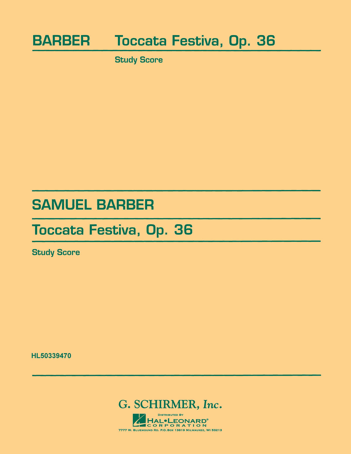 Toccata Festiva, Op. 36 (Study Score No. 89)