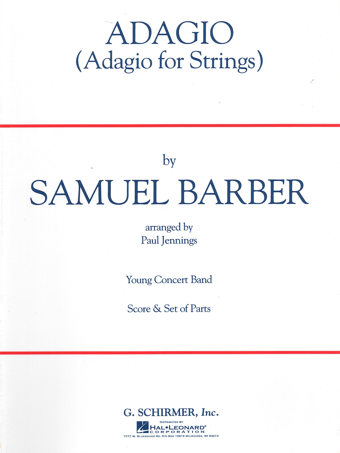 弦楽の為のアダージョ／Adagio for Strings (arr. Jennings/Gr. 3)