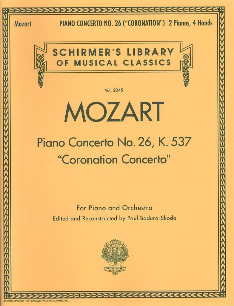 ピアノ協奏曲 第26番 ニ長調 「戴冠式」（2台4手）／Concerto No. 26 K
