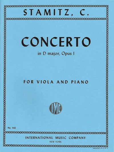 ヴィオラ協奏曲 ニ長調 Op.1（ヴィオラソロ）／Viola Concerto in D Major Op. 1