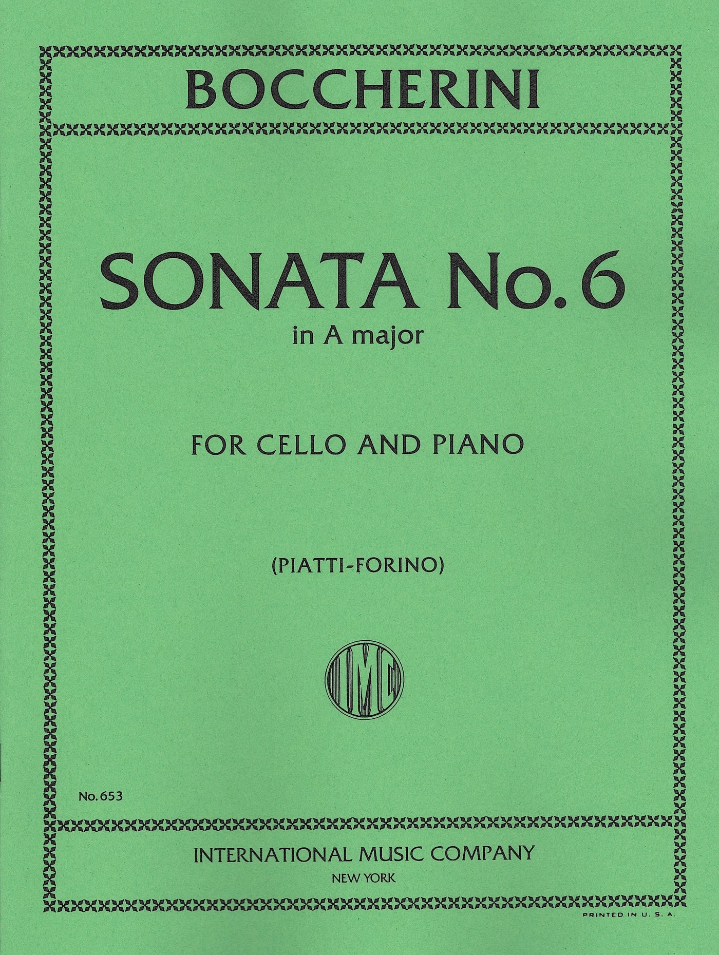 チェロ・ソナタ 第6番 イ長調（チェロソロ）／Cello Sonata No. 6 in A Major