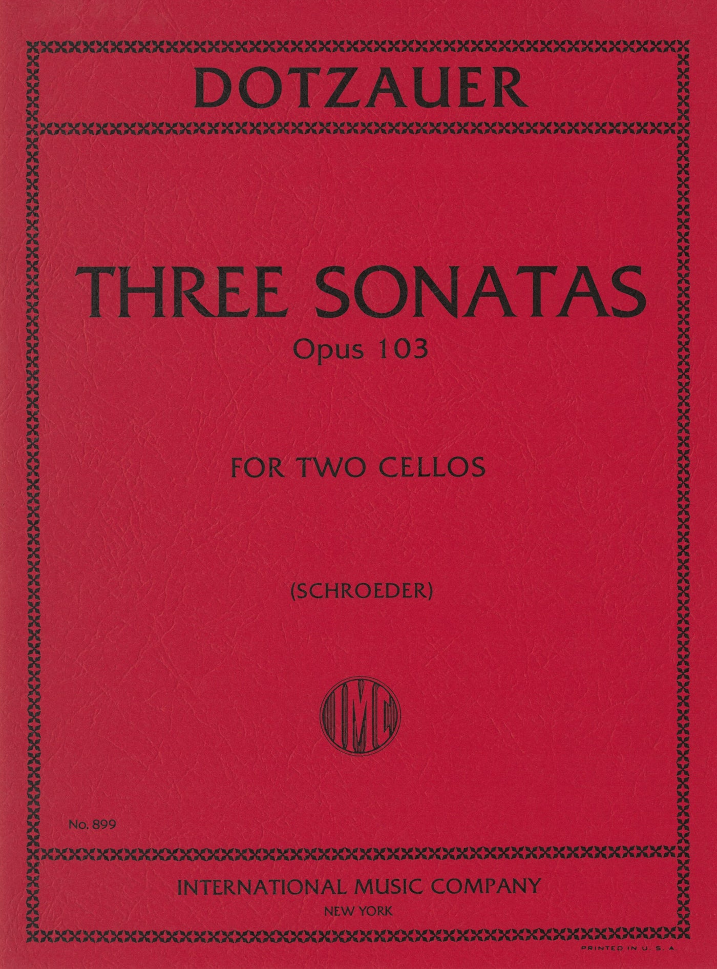 2本のチェロのための3つのソナタ 作品103（チェロデュエット）／3 Sonatas Opus 103 (Cello Duet)