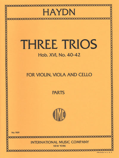 3つの弦楽3重奏曲（ピアノ・ソナタHob.XVI:40～42の編曲）Op.53（弦楽3重奏）／3 Trios Opus 53 (String Trio)