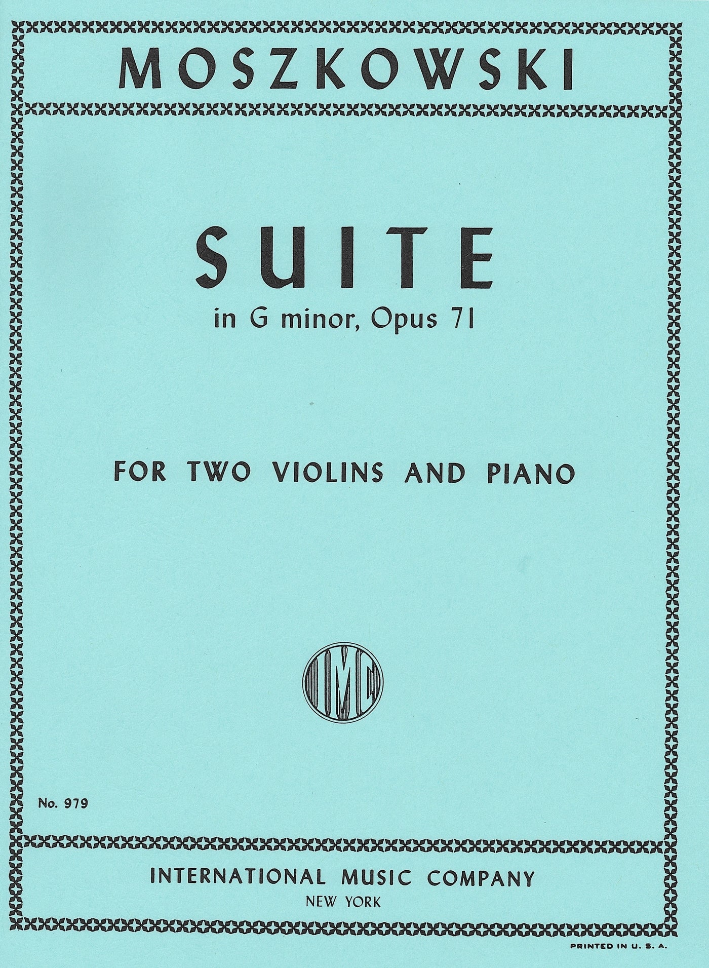 2つのヴァイオリンとピアノのための組曲 作品71 ト短調（ヴァイオリンデュエット）／Suite in G minor Opus 71 (Violin Duet & Piano)