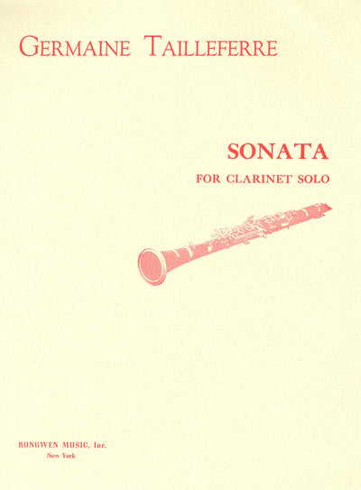 無伴奏クラリネット・ソナタ（クラリネットソロ）／Sonata for Clarinet (Tailleferre) (Broude Brothers