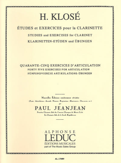 45のアーティキュレーション練習課題（クラリネット）／45 Exercices D'Articulation (Clarinet)