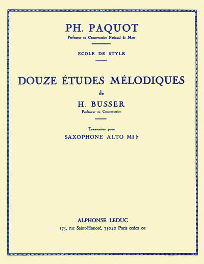 12の旋律的練習曲 （サックス）／Douze Etudes Melodiques