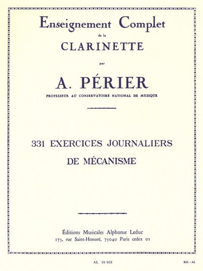 331のメカニズムの日課練習（クラリネット）／331 Daily Exercises of Mech